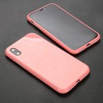 Wholesale iPhone X (Ten) Fully Protective Magnetic Absorption Technology Case With Free Tempered Glass (Pink)